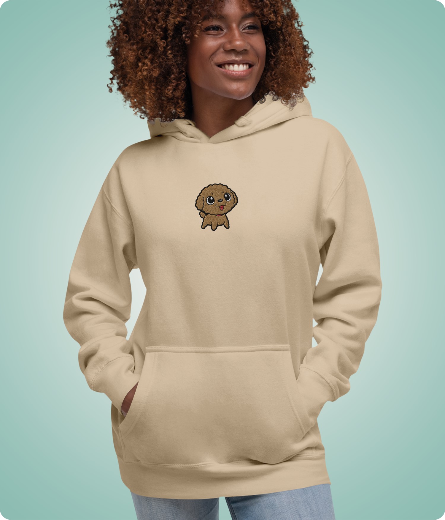 Embroidered Poodle Hoodie